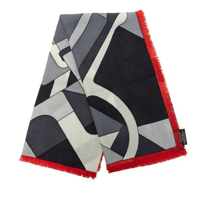 Hermes Carre 65 Etude Pour Un Scarf Gray Cashmere Silk — view 2