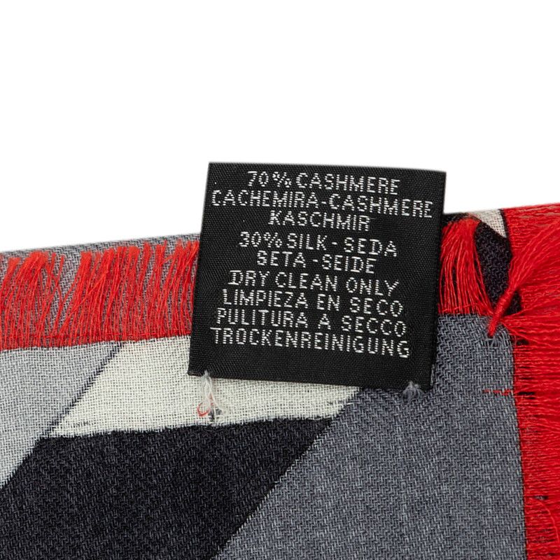 Hermes Carre 65 Etude Pour Un Scarf Gray Cashmere Silk — view 7