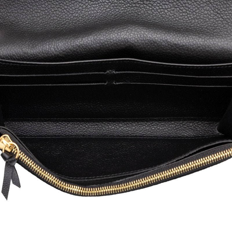 Louis Vuitton Monogram Empreinte Portefeuille Emily Wallet Black Leather — view 4