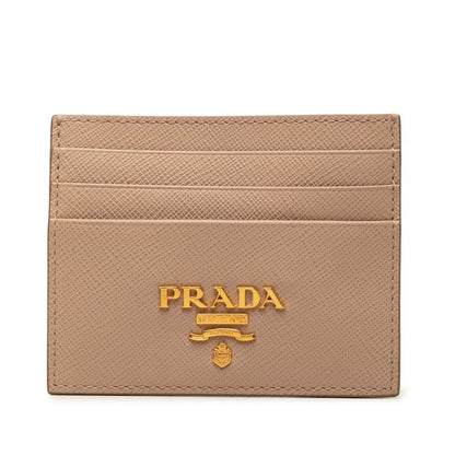 Prada Card Case Pink Beige Saffiano Leather
