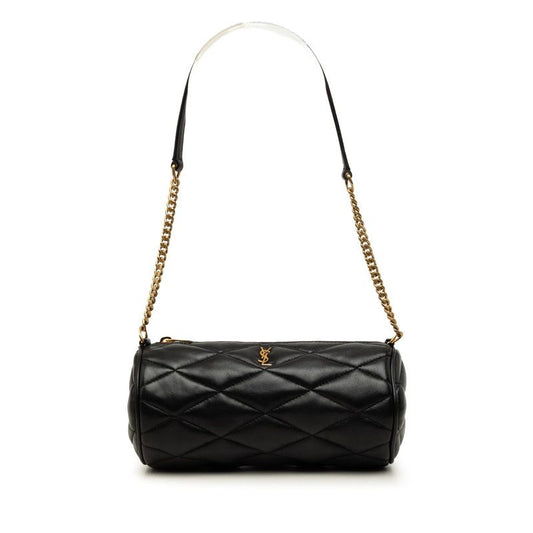 Saint Laurent Sade Mini Tube Bag Chain Handbag Black Gold Leather