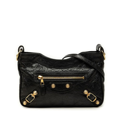 Balenciaga Giant Hips Crossbody Shoulder Bag Black Leather