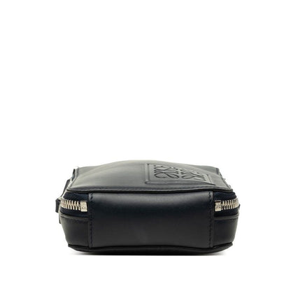 Loewe Anagram Vertical Crossbody Pocket Shoulder Bag Navy Leather — view 3