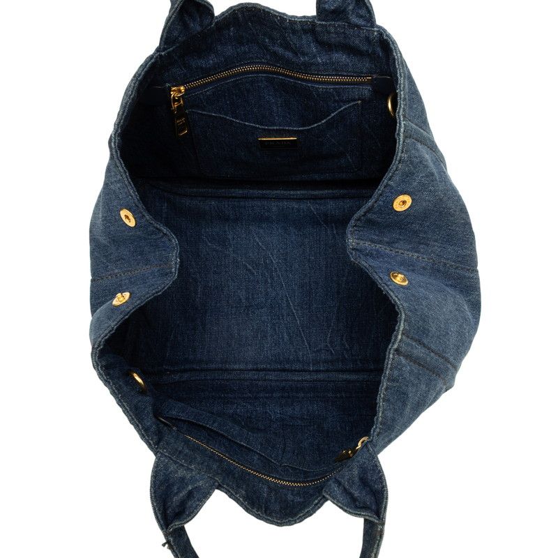 Prada Canapa 2-Way Crossbody Shoulder Bag Blue Denim — view 4