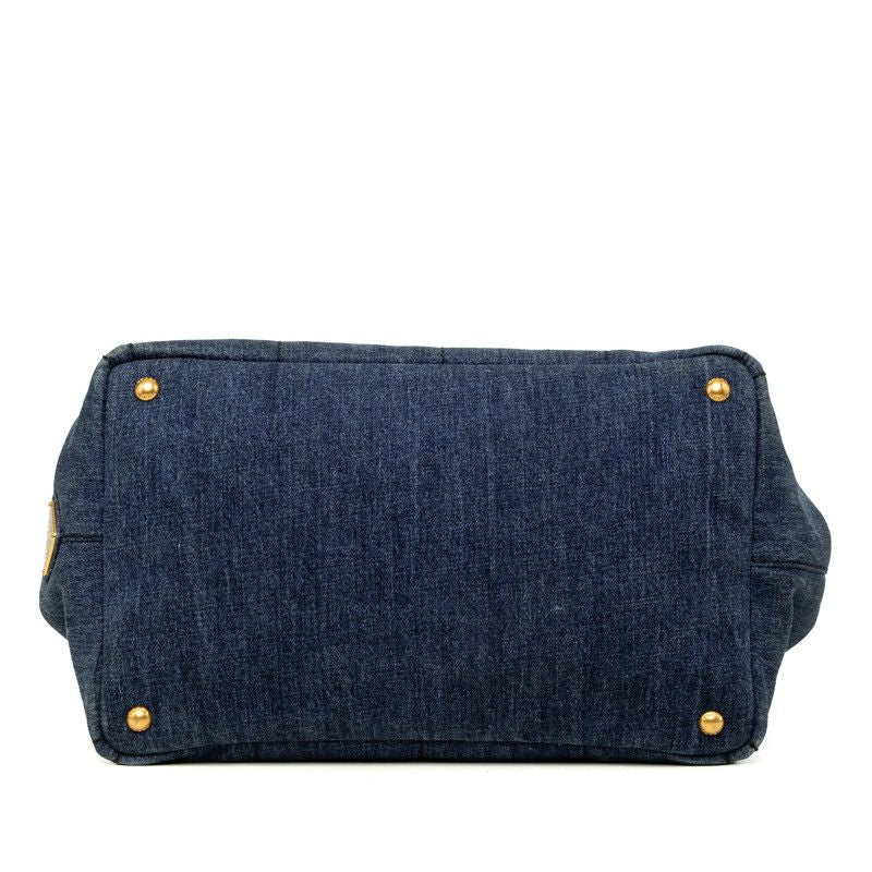 Prada Canapa 2-Way Crossbody Shoulder Bag Blue Denim — view 3