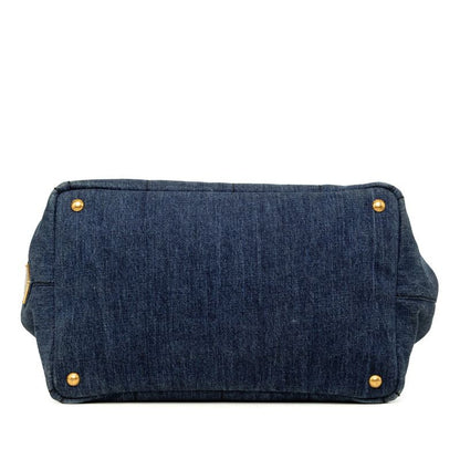 Prada Canapa 2-Way Crossbody Shoulder Bag Blue Denim — view 3