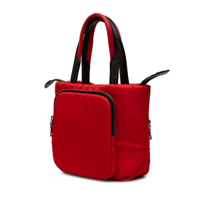 Prada Tessuto Pocket 2-Way Shoulder Bag Red Black Nylon Leather — view 2