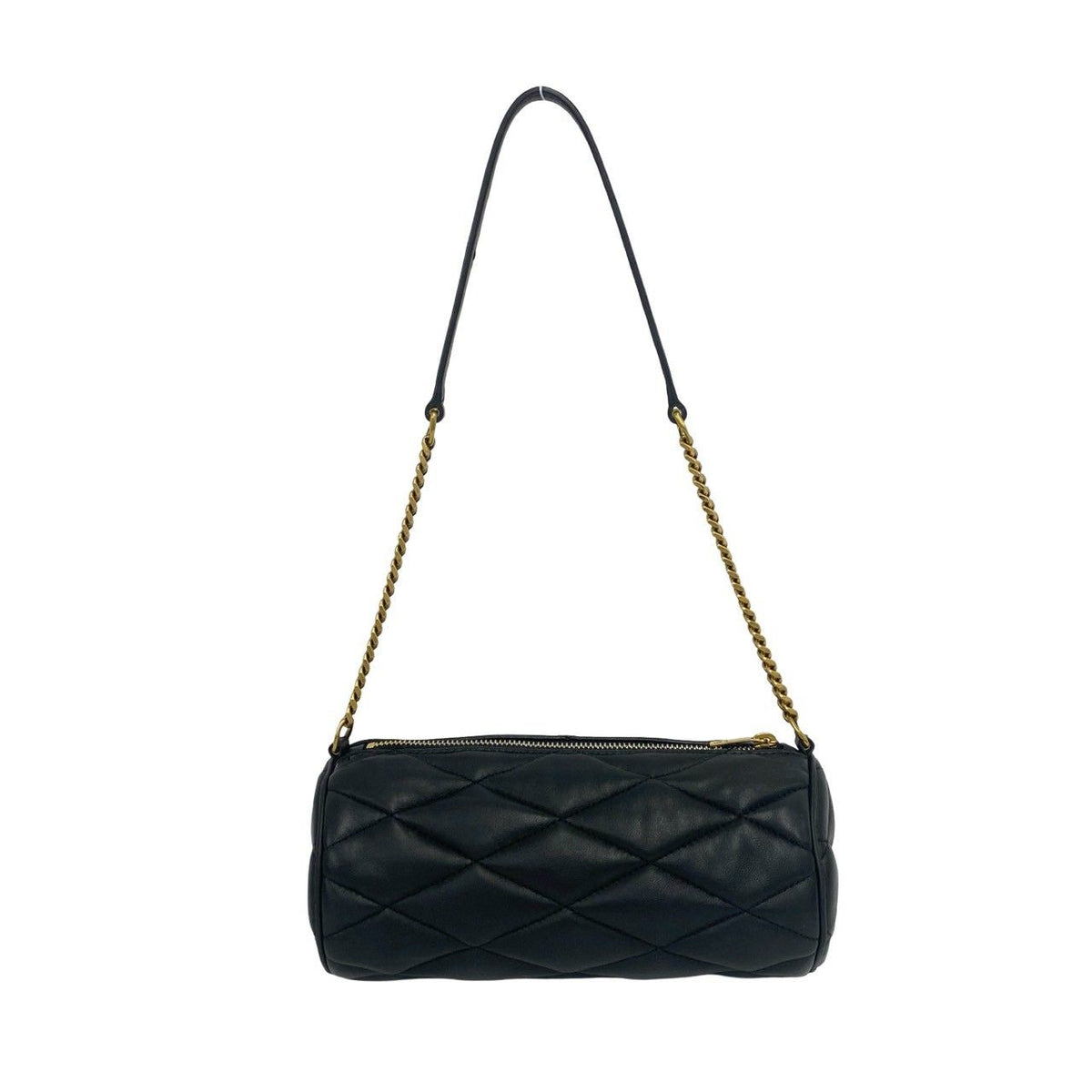 Saint Laurent Paris Sade Mini Tube YSL Logo Lambskin Shoulder Bag Black — view 3
