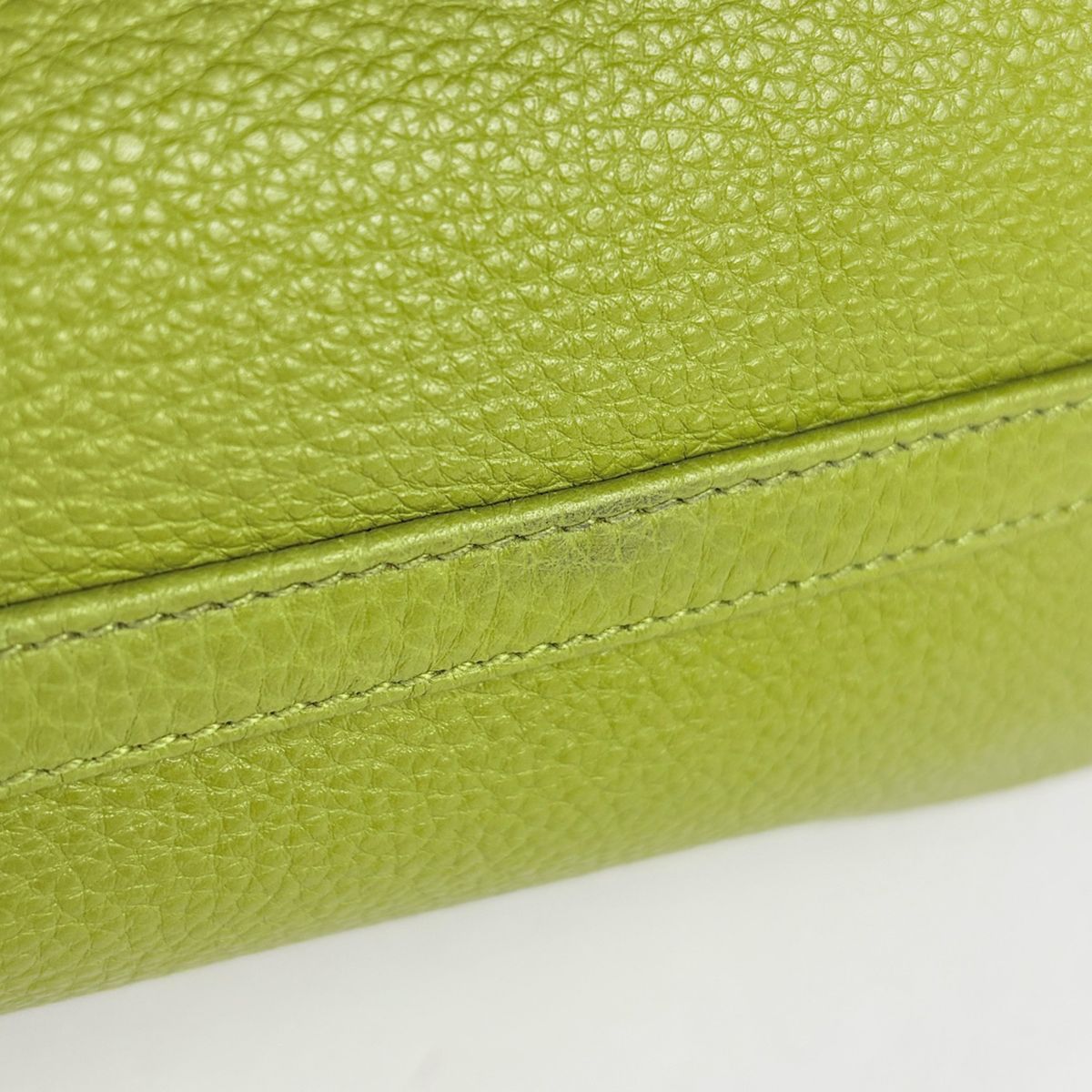 Prada Tote Bag Logo Leather Green — view 4
