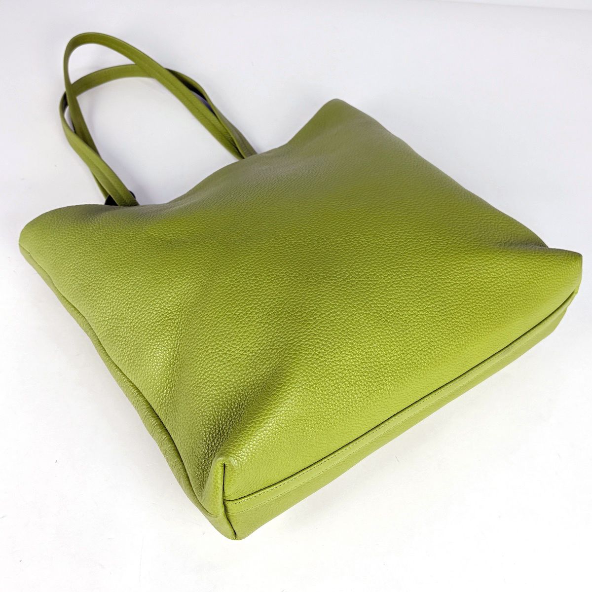 Prada Tote Bag Logo Leather Green — view 2