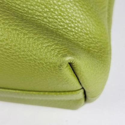 Prada Tote Bag Logo Leather Green — view 3