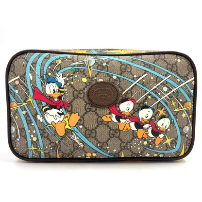 Gucci GG Supreme Disney Donald Duck Waist Bag Leather Brown Multicolor Gold