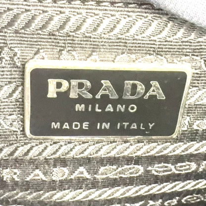 Prada Tessuto Nylon Leather Black Shoulder Bag Silver — view 4