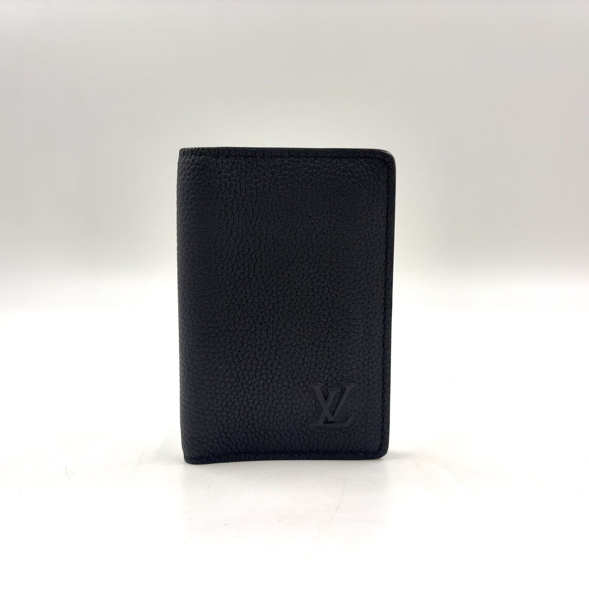 Louis Vuitton Pocket Organizer Leather Black Card Case