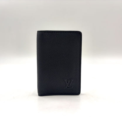 Louis Vuitton Pocket Organizer Leather Black Card Case