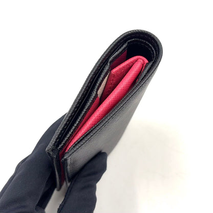 Prada Saffiano Multicolor Compact Wallet Leather Black Bifold Gold — view 5