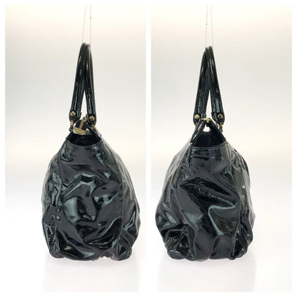 Gucci Abbey Black Gold Patent Tote Bag — view 8