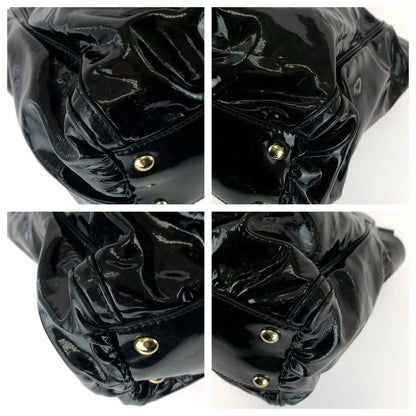Gucci Abbey Black Gold Patent Tote Bag — view 3