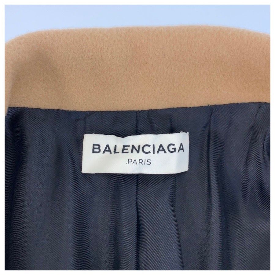 Balenciaga Beige Wool Acetate Rayon Coat Chesterfield — view 3