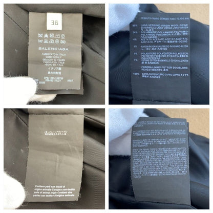 Balenciaga Beige Wool Acetate Rayon Coat Chesterfield — view 4