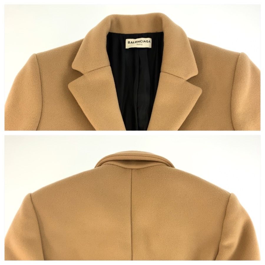 Balenciaga Beige Wool Acetate Rayon Coat Chesterfield — view 5