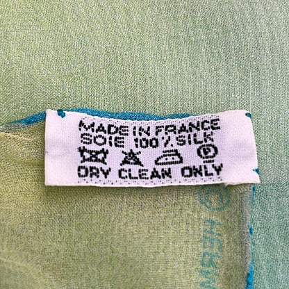 Hermes Scarf Gavroche Light Green Light Blue Gradation Silk — view 3