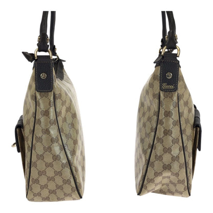 Gucci GG Crystal Brown Beige Gold Hobo Shoulder Bag — view 8