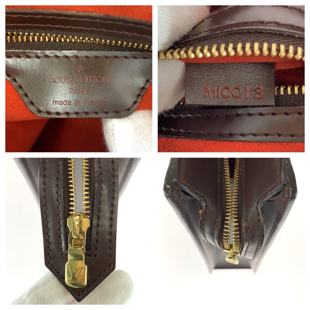 Louis Vuitton Damier Vvarnish PM Brown Gold Leather Tote Bag — view 4