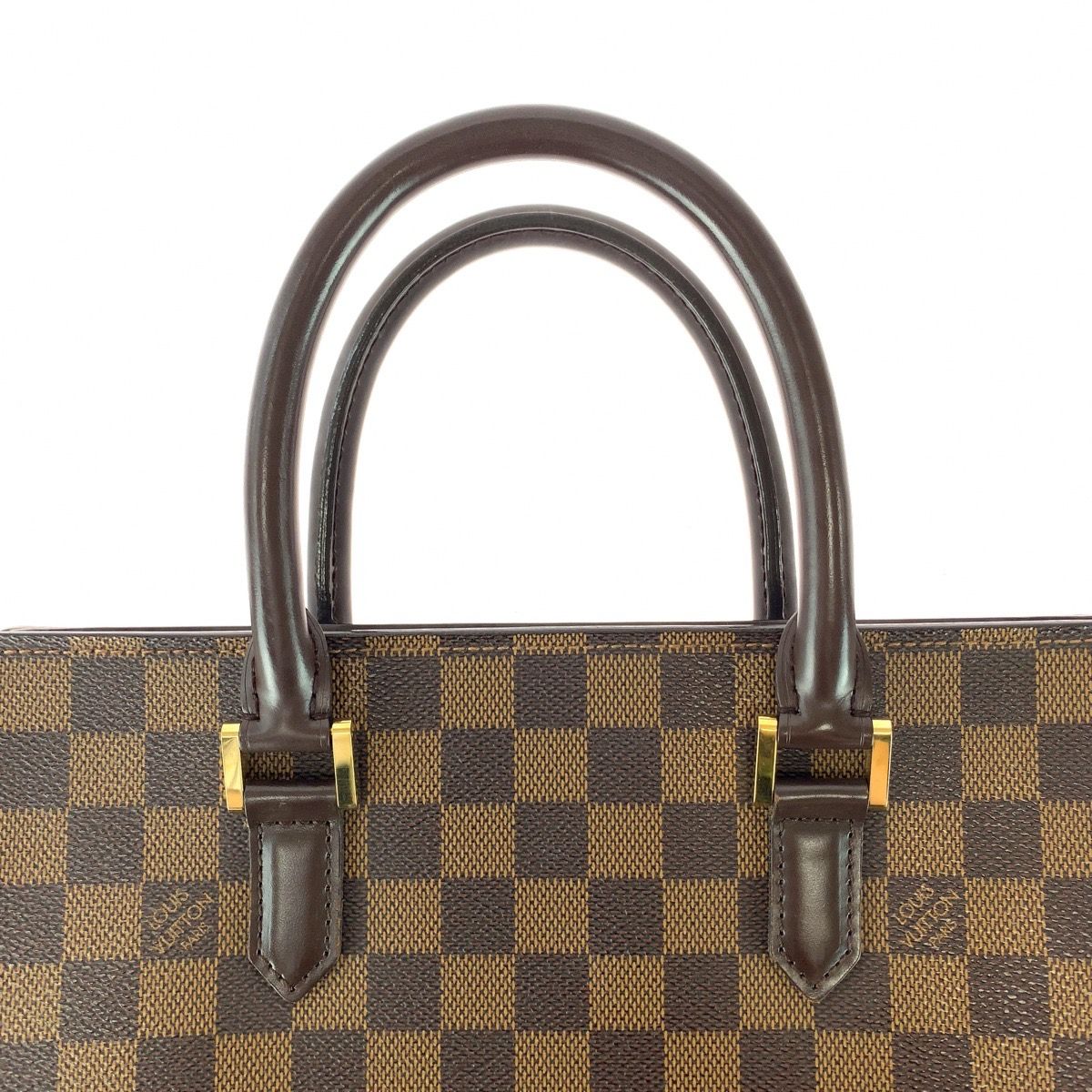 Louis Vuitton Damier Vvarnish PM Brown Gold Leather Tote Bag — view 6