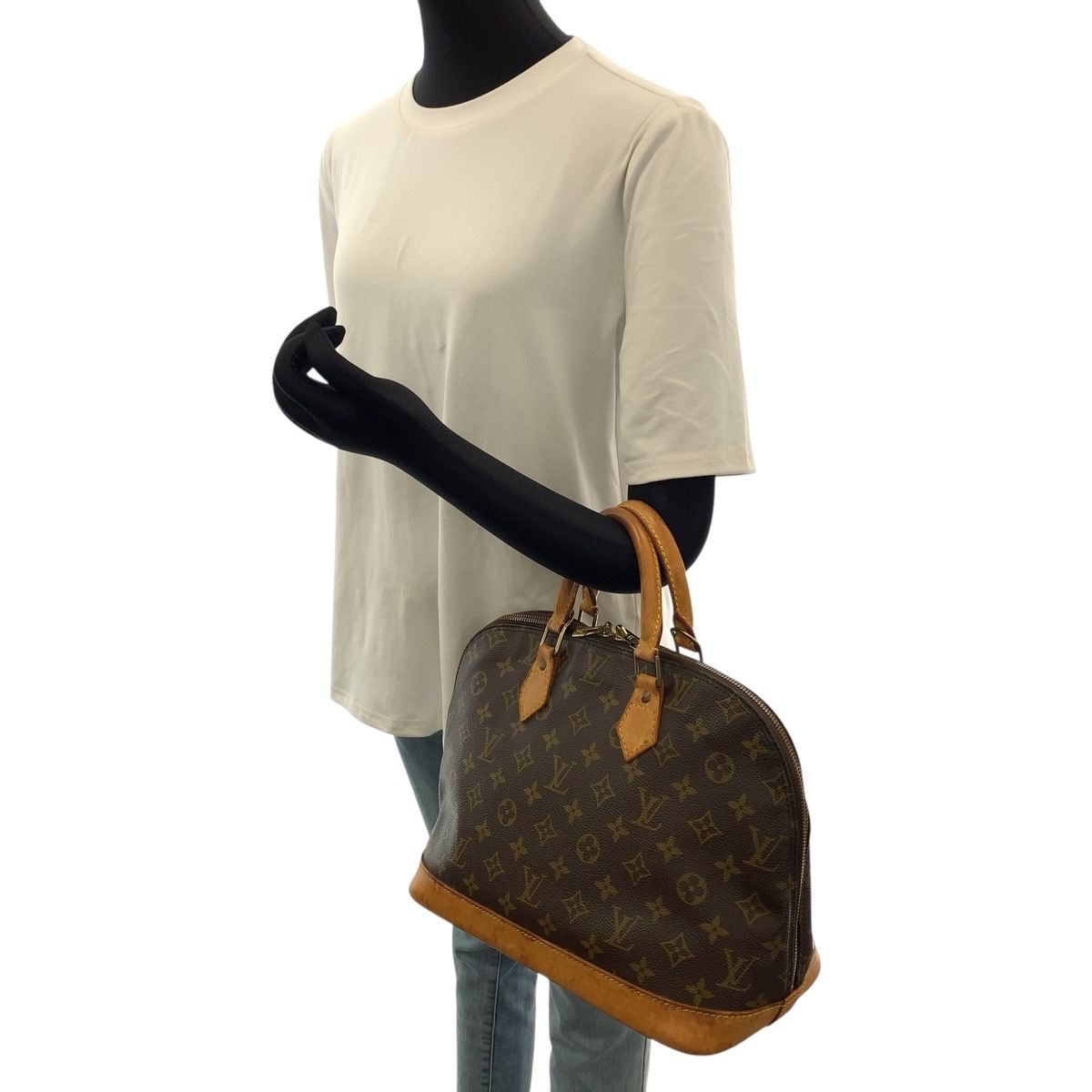 Louis Vuitton Monogram Alma Brown Gold Leather Handbag — view 7