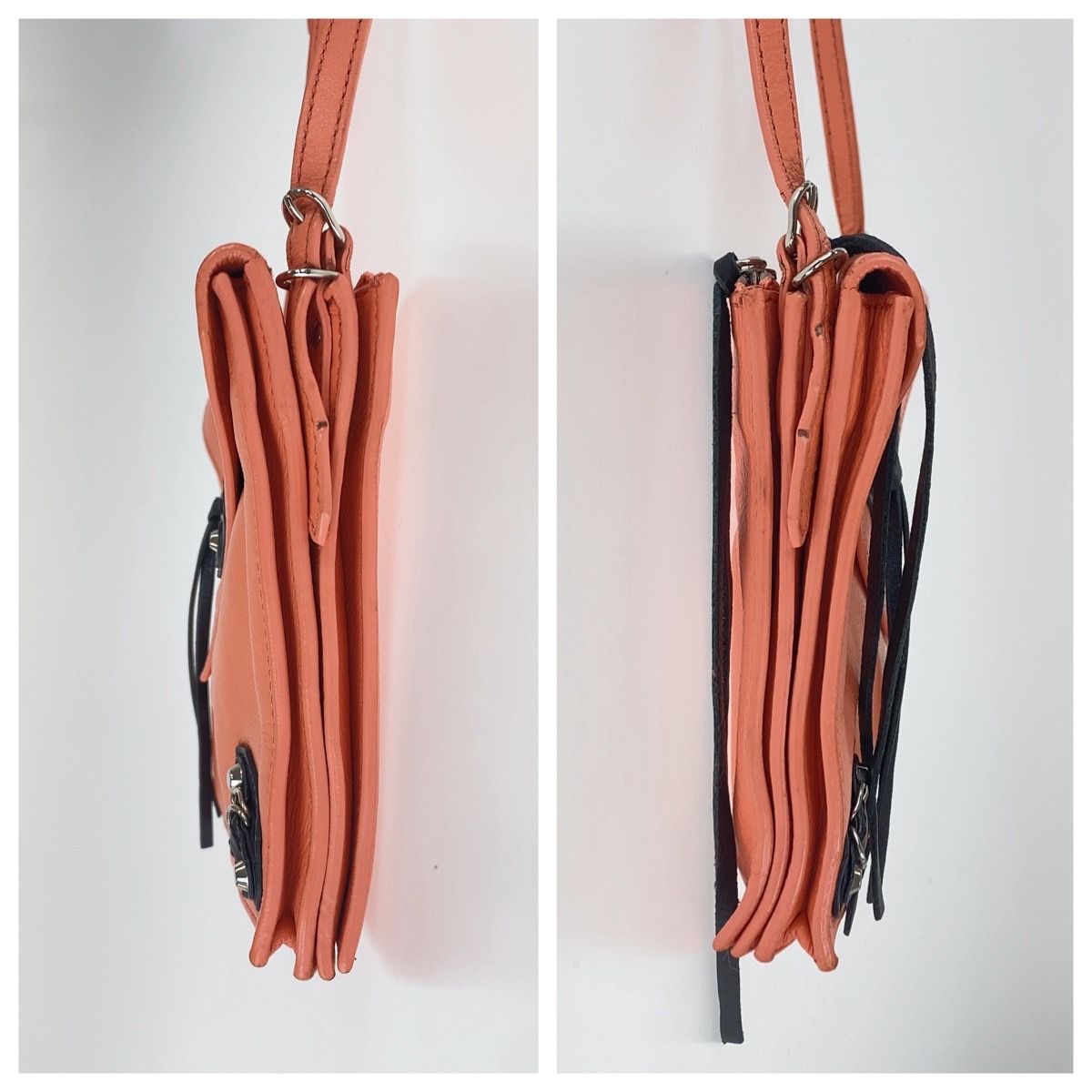 Balenciaga Papier Mini Triple Pink Silver Leather Shoulder Bag Pochette — view 7