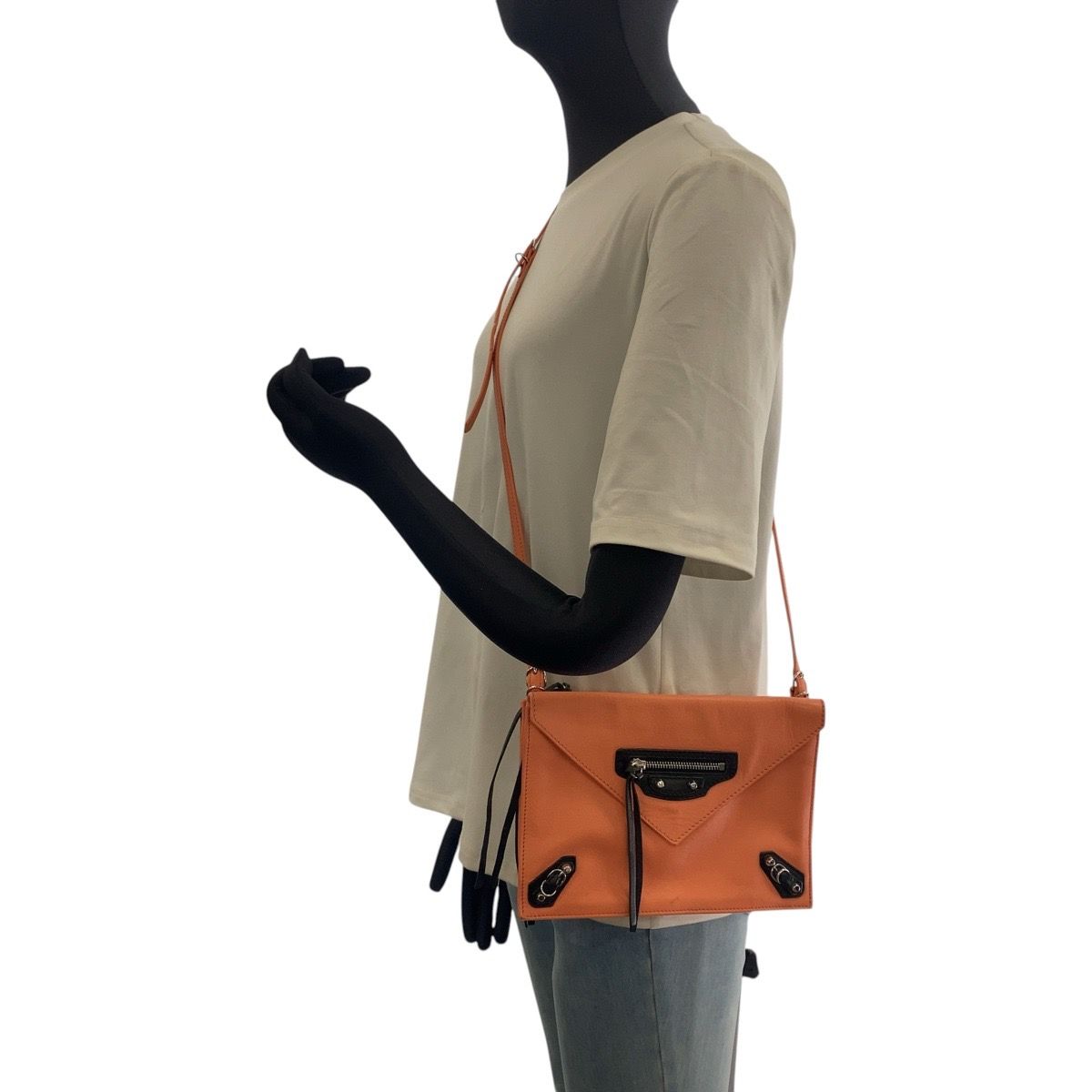 Balenciaga Papier Mini Triple Pink Silver Leather Shoulder Bag Pochette — view 6