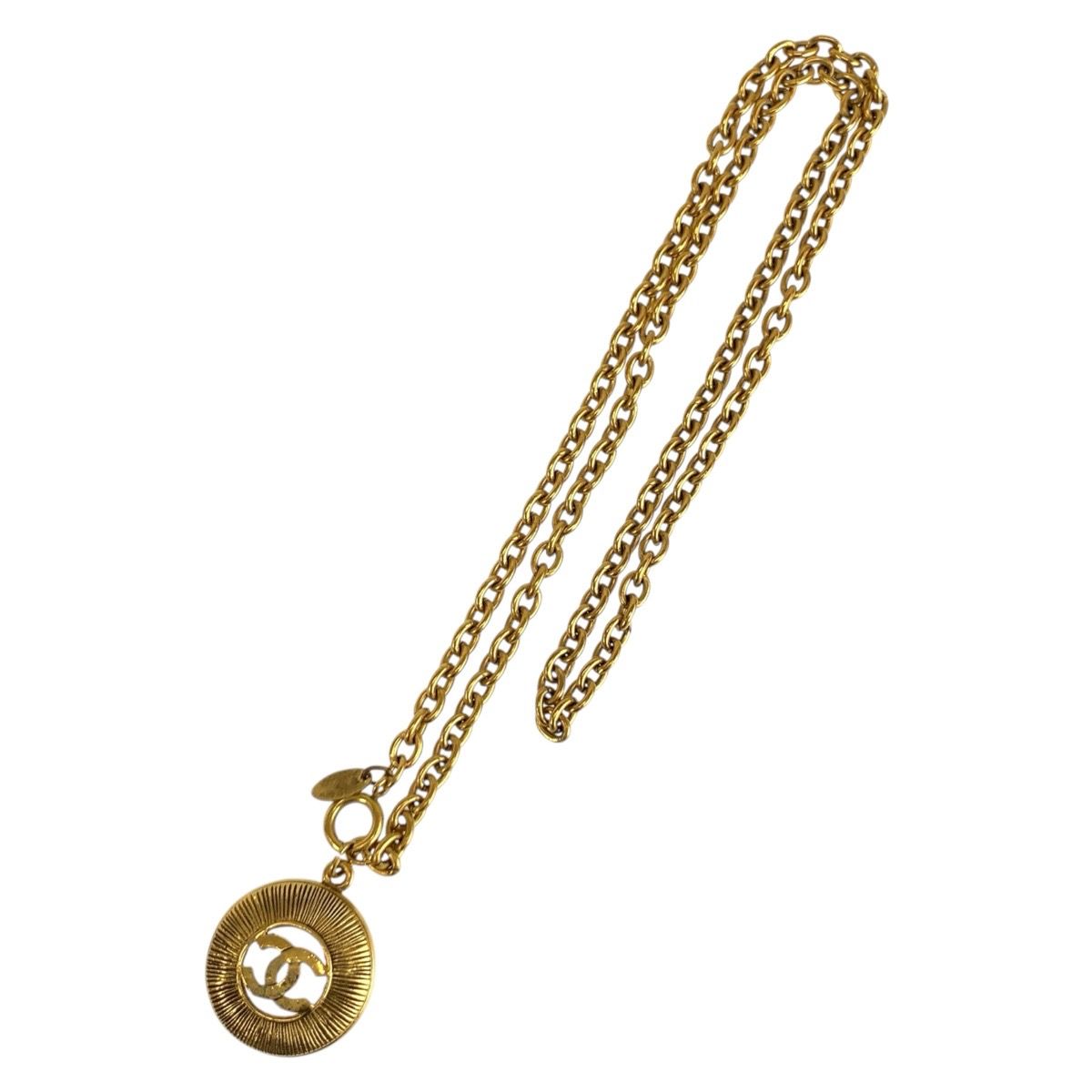 Chanel Vintage CC Logo Gold Plated Necklace — view 3