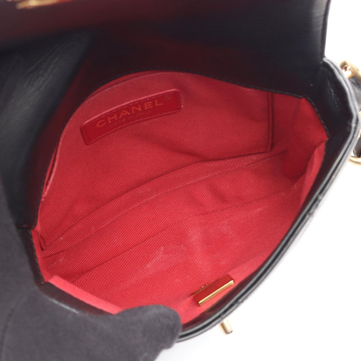 Chanel Shoulder Bag Quilted Small Flap Black Lambskin Chain — view 3