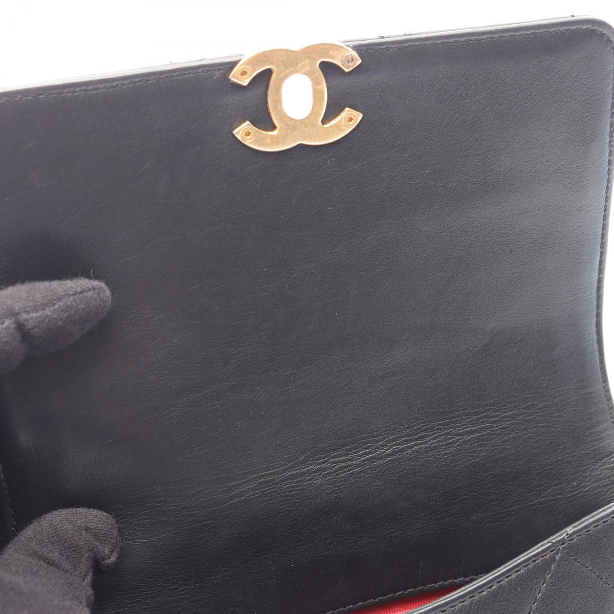 Chanel Shoulder Bag Quilted Small Flap Black Lambskin Chain — view 7