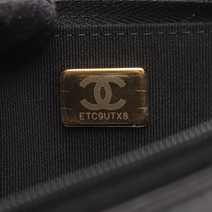 Chanel Shoulder Bag Quilted Icon Black Lambskin Charm Chain Wallet — view 6