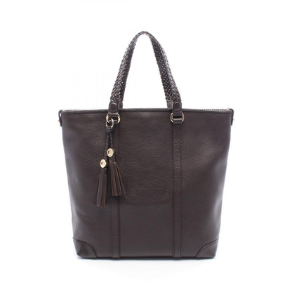 Gucci Tote Bag Marrakech Dark Brown Leather