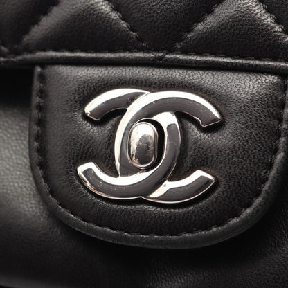 Chanel Shoulder Bag Quilted Black Lambskin Flap Chain — view 7