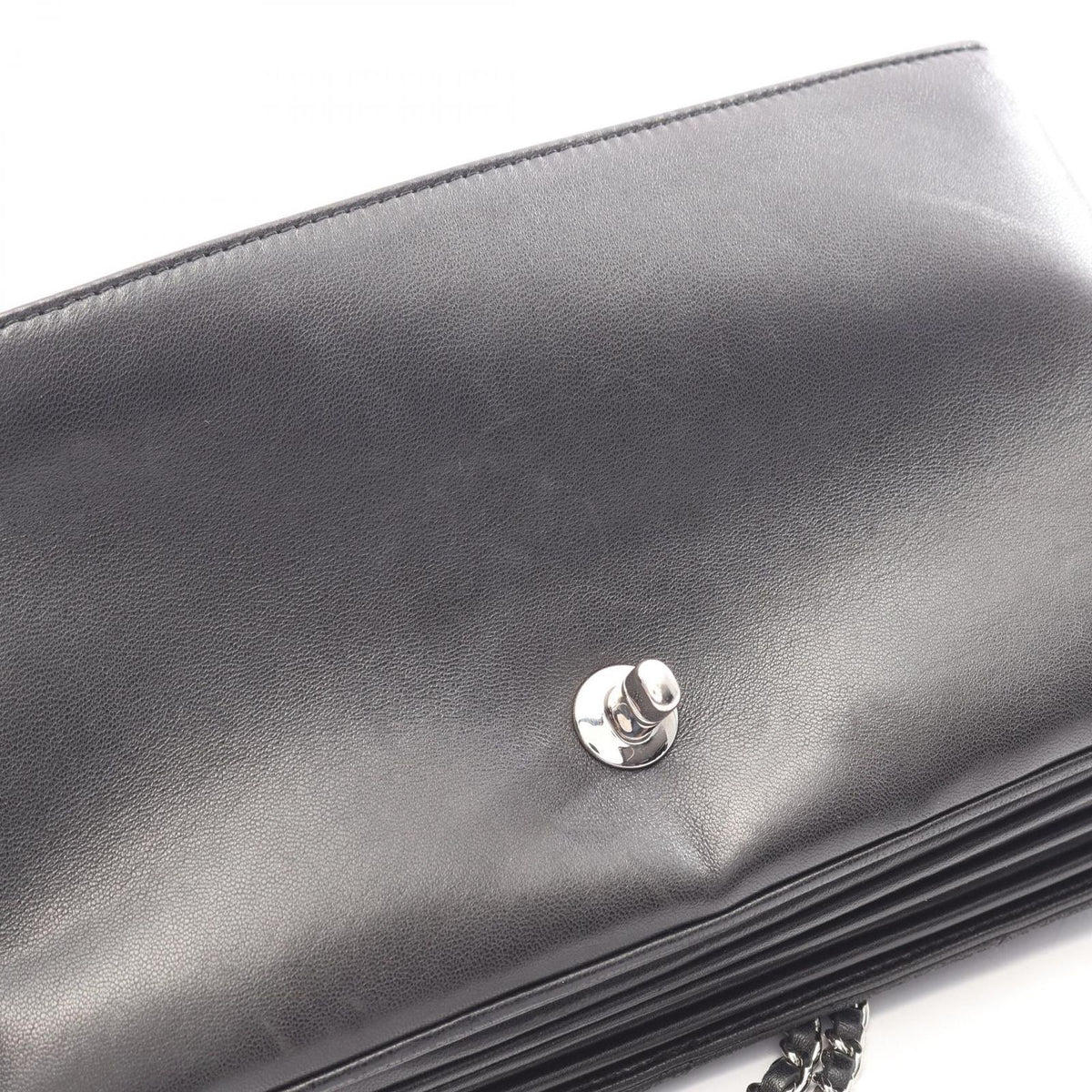 Chanel Shoulder Bag Quilted Black Lambskin Flap Chain — view 8