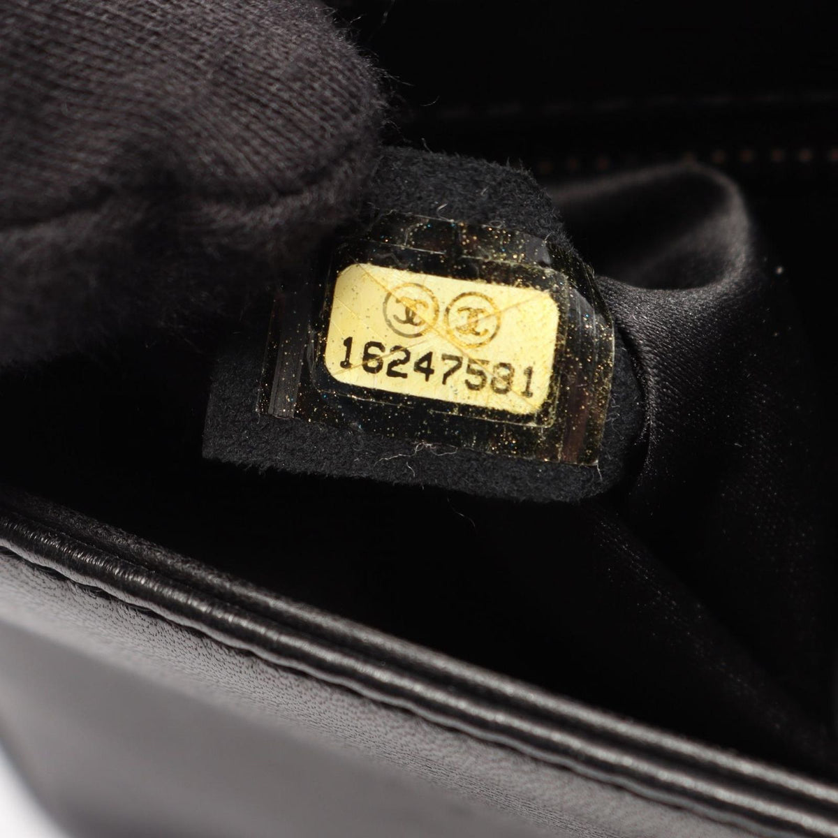 Chanel Shoulder Bag Quilted Black Lambskin Flap Chain — view 5