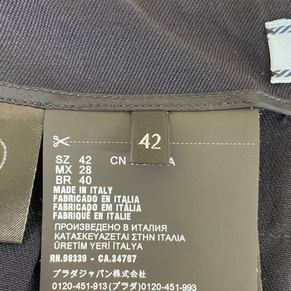 Prada Skirt M Dark Navy Knee-Length Pleats Wool — view 4