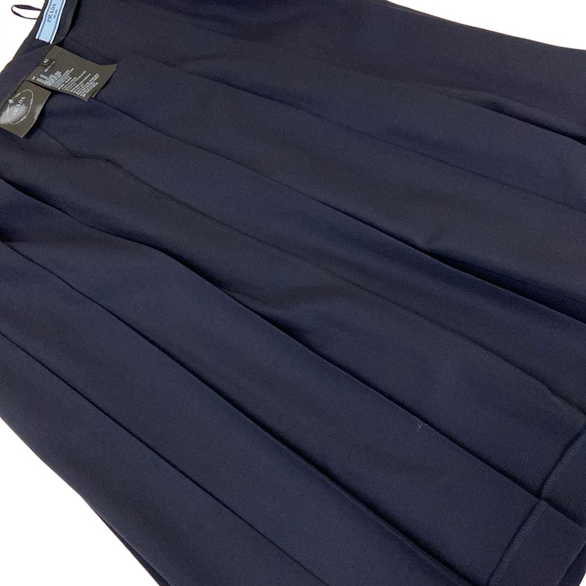 Prada Skirt M Dark Navy Knee-Length Pleats Wool — view 8