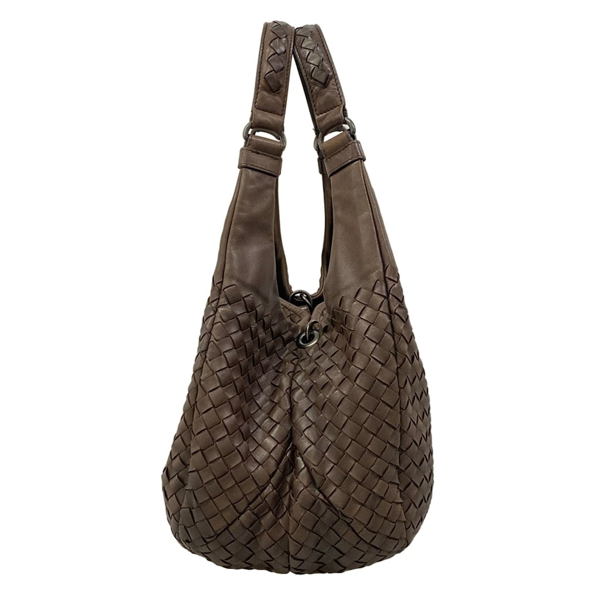 Bottega Veneta Shoulder Bag Intrecciato Dark Brown Leather — view 4