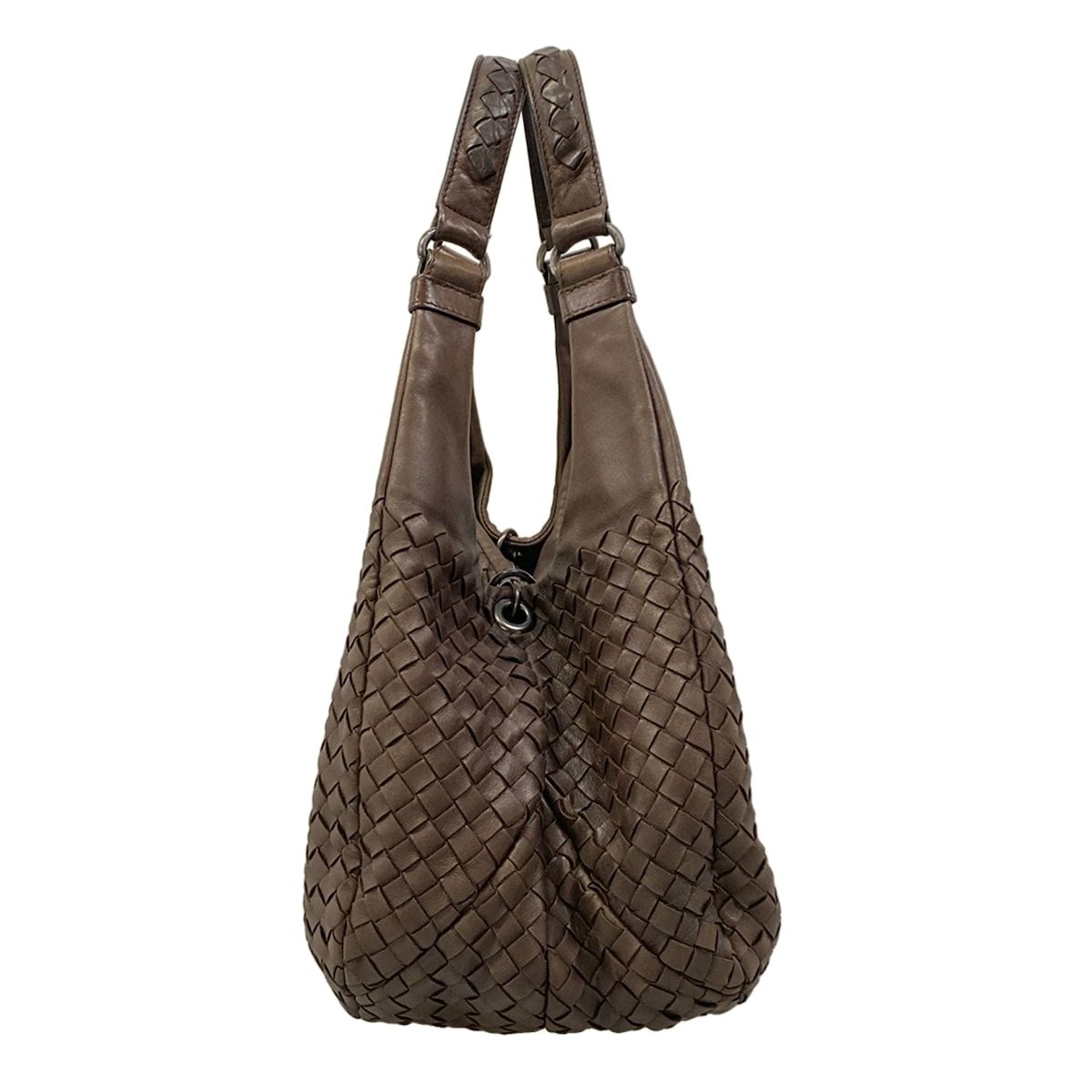 Bottega Veneta Shoulder Bag Intrecciato Dark Brown Leather — view 2