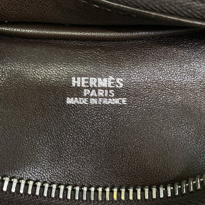 Hermes Shoulder Bag Kaka Wet Dark Brown Leather — view 8