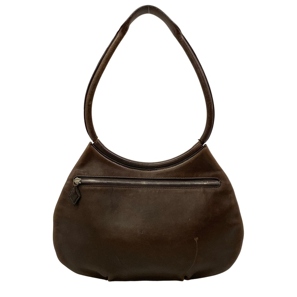 Hermes Shoulder Bag Kaka Wet Dark Brown Leather
