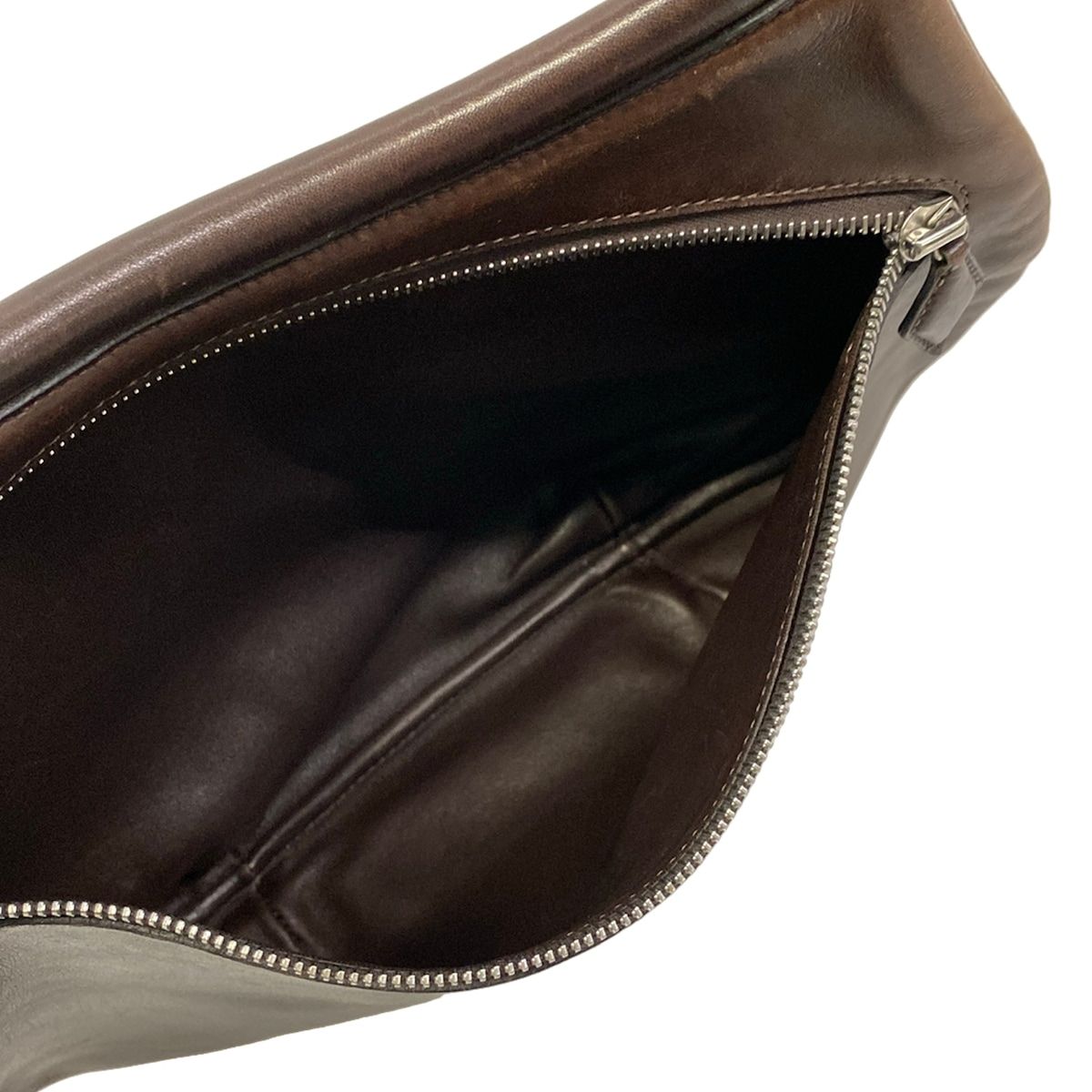 Hermes Shoulder Bag Kaka Wet Dark Brown Leather — view 7