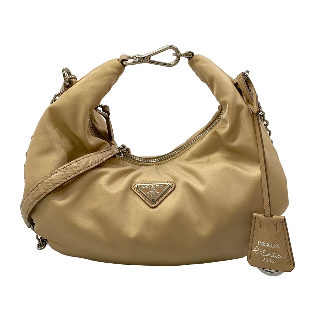 Prada Shoulder Bag Beige Chain