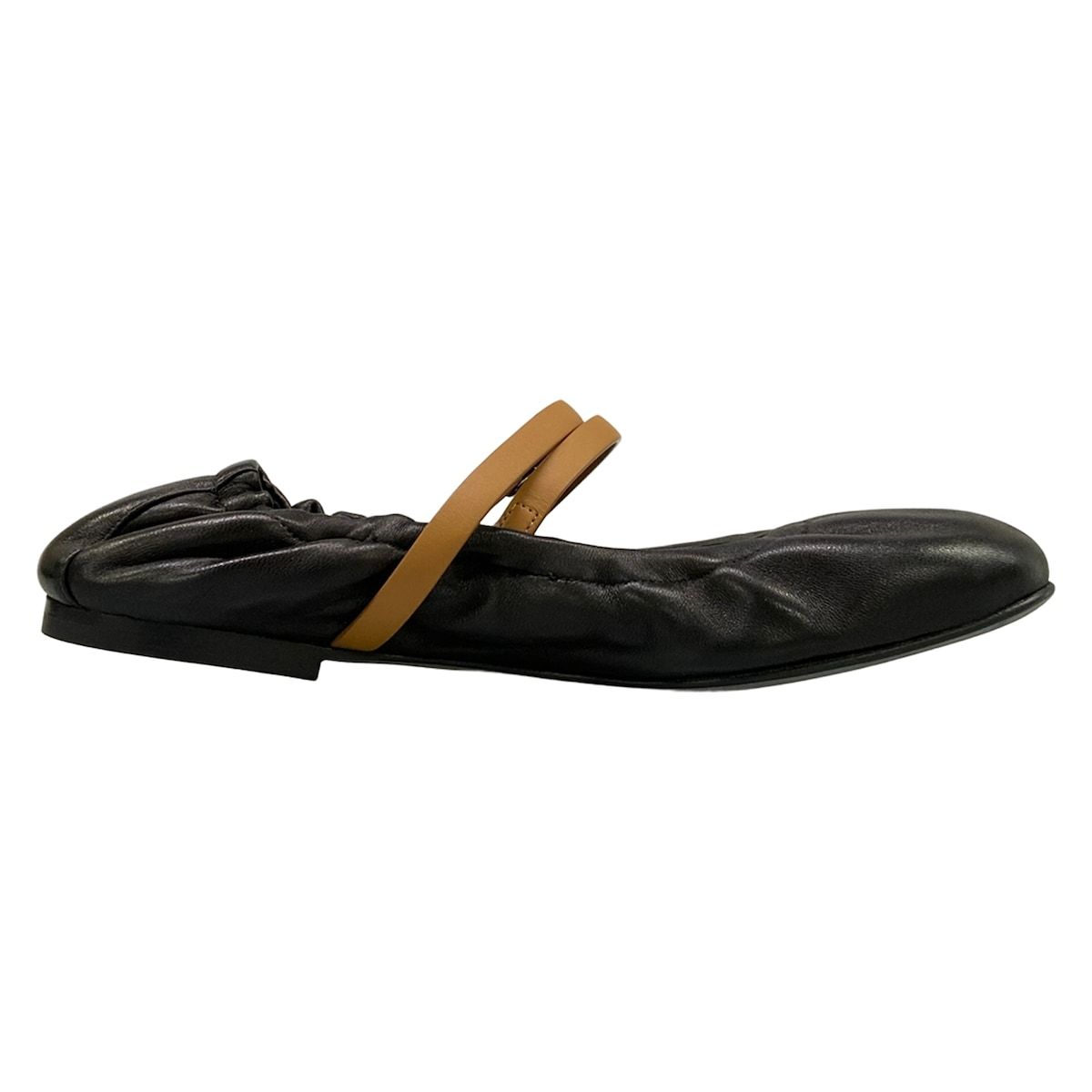 Hermes Flat Shoes Jolie Black Natural Ballet — view 2
