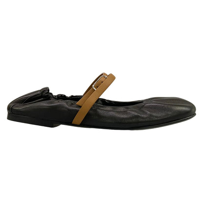 Hermes Flat Shoes Jolie Black Natural Ballet — view 4